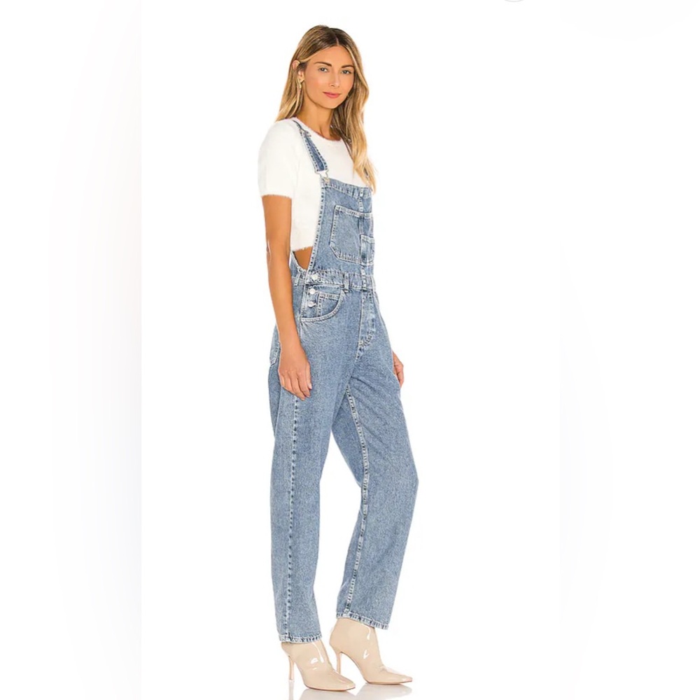 Free People Light Blue Denim Overalls